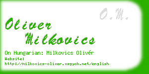 oliver milkovics business card